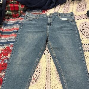 Topshop Light Blue Straight Leg Jeans